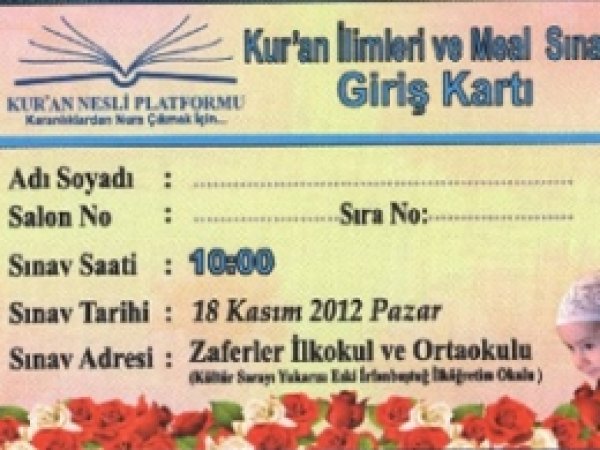 Van'da Yapılacak Kur'an Meali Sınav Yerleri