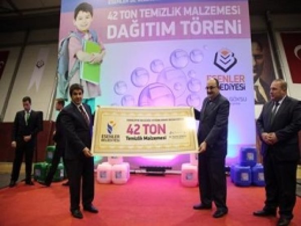 Okullara 42 Ton Temizlik Malzemesi 