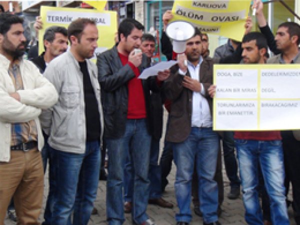 Karlıova'da Termik Santral Protestosu