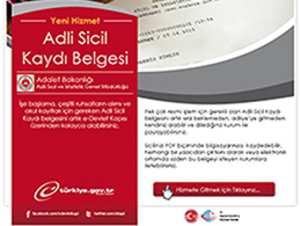 'Sabıka Kaydı Belgesi' e-Devlet'te