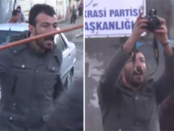 Elinde; Demir Çubuk, Sopa ve Fotoğraf Makinalı Provokatör