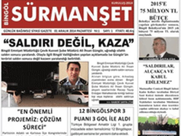 'Bingöl Sürmanşet’ Gazetesi Yayına Başladı