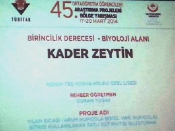 Konyalı Lise Öğrencisi TÜBİTAK Finallerinde 