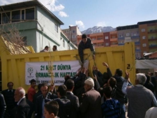 Sason'da 4 Bin 500 Fidan Dağıtıldı 
