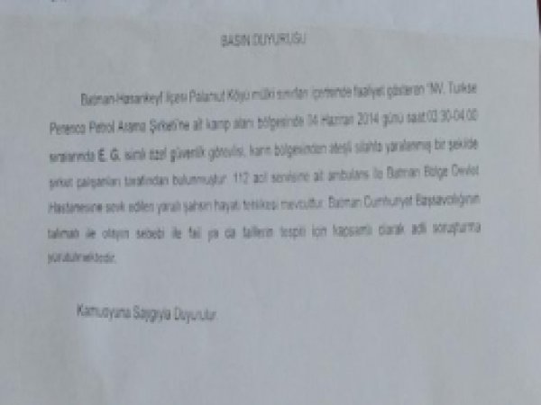 Petrol Kampına Yapılan Saldırı İle İlgili Açıklama Yapıldı 