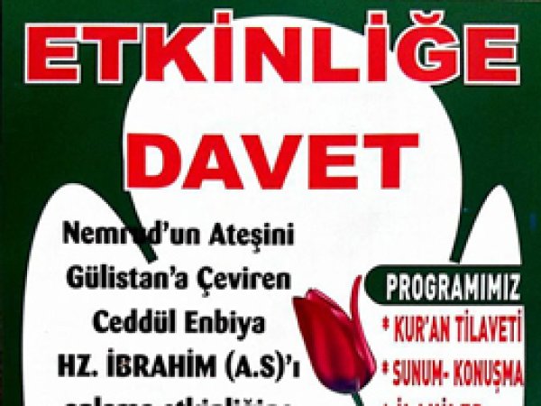 Urfa'da Hz. İbrahim'i Anlama Etkinliğine Davet 