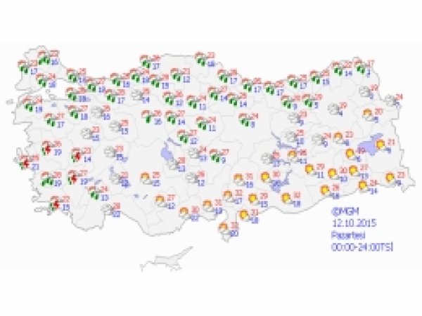 Türkiye genelinde hava durumu