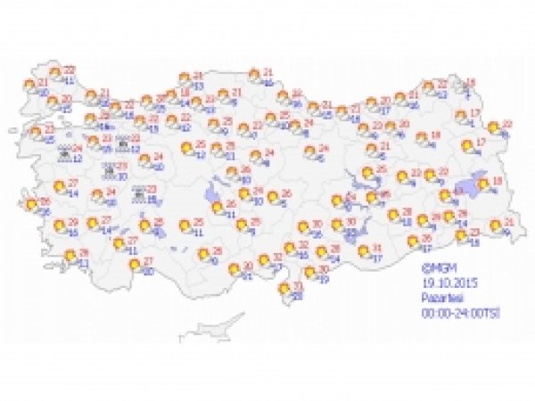 Türkiye genelinde hava durumu