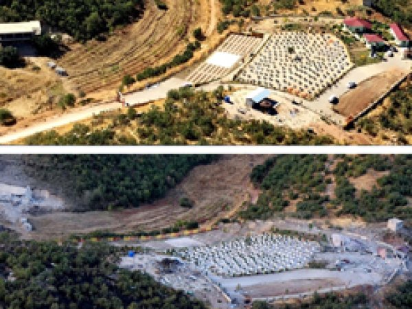 Lice'deki PKK mezarlığı çevresindeki yapılar yıkıldı