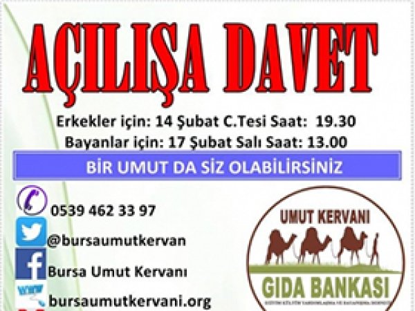 Umut Kervanı yeni yerinde hizmete açılıyor
