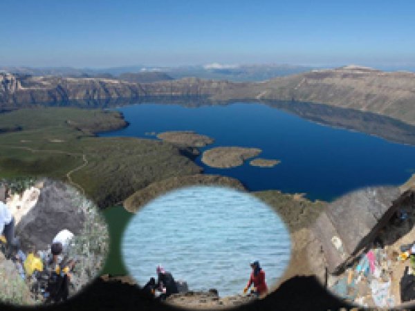 Nemrut krater gölü çevresinde temizlik çalışmaları