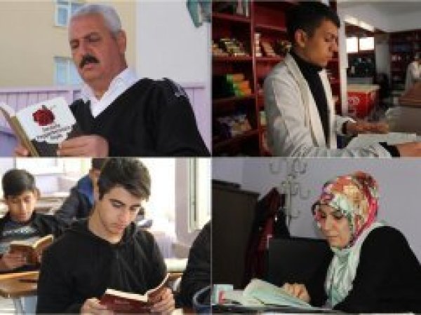 Diyarbakır'daki bir lisede herkes aynı anda kitap okuyor