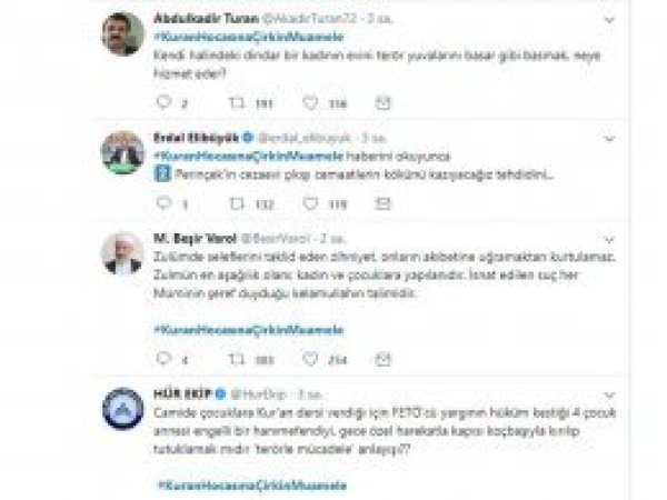 Sosyal medya da #KuranHocasınaÇirkinMuamele tepkisi