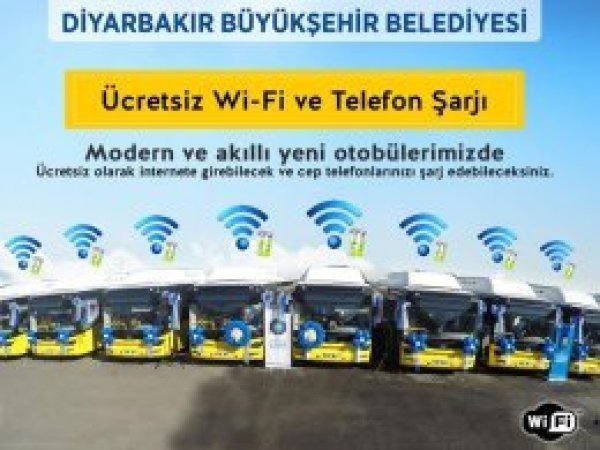 Diyarbakır'da otobüslerde internet hizmeti