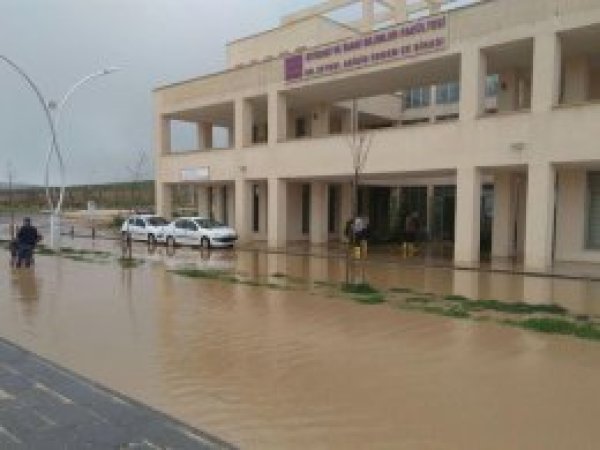 Üniversite kampüsünü su bastı