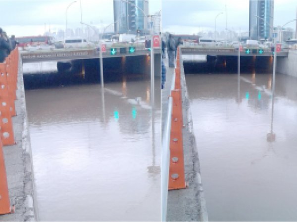 Diyarbakır'da 3 araç mahsur kaldı