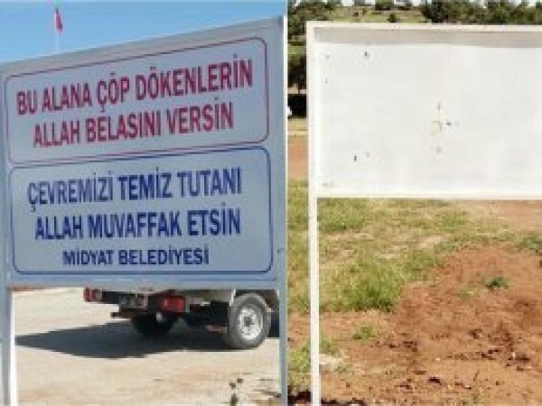 Belediyenin "dualı ve beddualı" tabelaları silindi