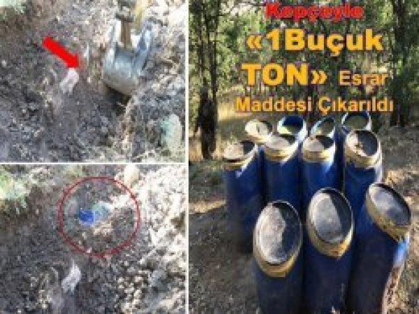 PKK'ye ait bir buçuk ton uyuşturucu ve silah ele geçirildi
