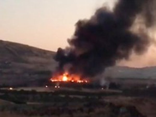 Kilis'te askeri alanda yangın