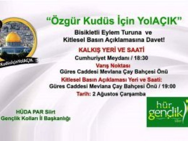 Siirt’te Özgür Kudüs için pedal çevrilecek