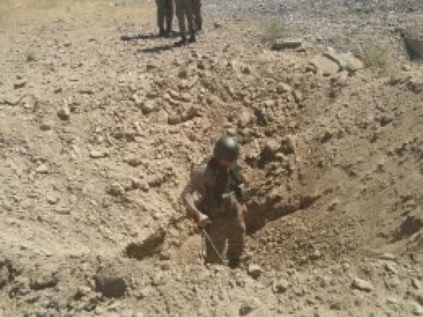 Genç'te yola yerleştirilen bomba imha edildi