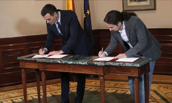 İspanya tarihinde ilk koalisyon hükümeti için sol partiler anlaştı