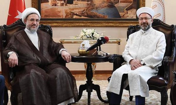 Diyanet İşleri Başkanı ile Ayetullah Eraki görüştü