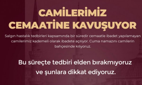 Diyanetten cuma namazı için uyarı afişi