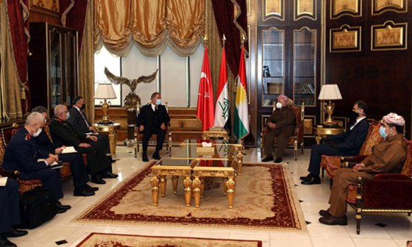 Hulusi Akar ve Genelkurmay Başkanı Güler, Mesud Barzani ile görüştü