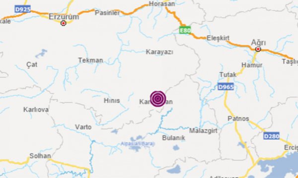 Erzurum'da korkutan deprem