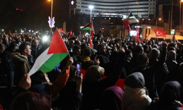 İsrail'in hastane saldırısı birçok ilde protesto edildi: Polis biber gazı kullandı