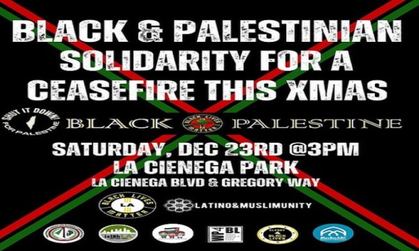 Noel'de ateşkes için Los Angeles'ta Siyahiler ve Filistinliler dayanışması