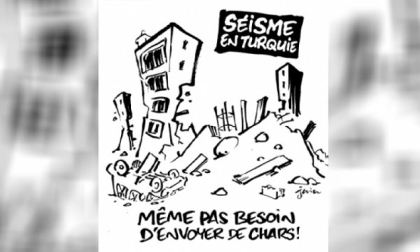 Fransız Charlie Hebdo dergisi Türkiye'deki depremle alay etti