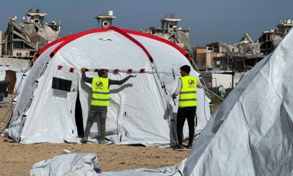 Avrupa Yetim-Der Gazze'de okul ve mescidi olan çadırkent kuruyor