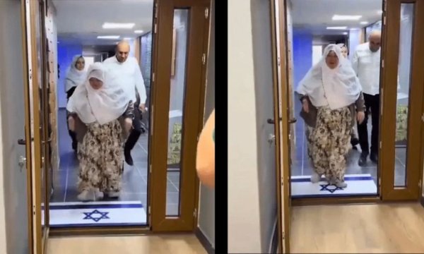 Mihalgazi Belediye Başkanı Zeynep Akgün, İsrail bayrağını paspas yapmış