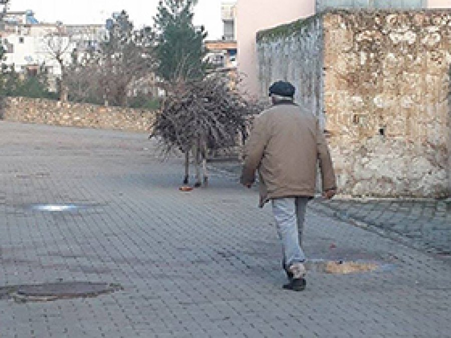 Köylü ısınma ihtiyacını dağdan karşılıyor