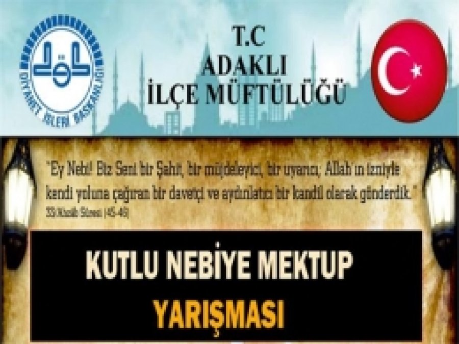 'Kutlu Nebiye Mektup' Yarışması