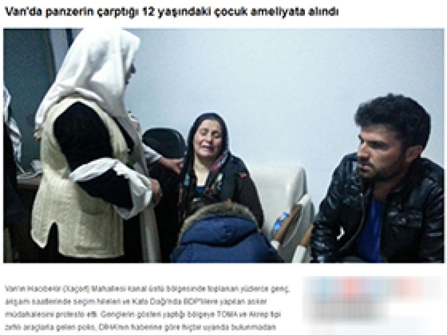 Panzerin Çarptığı Çocuk, Haberine Yalanlama