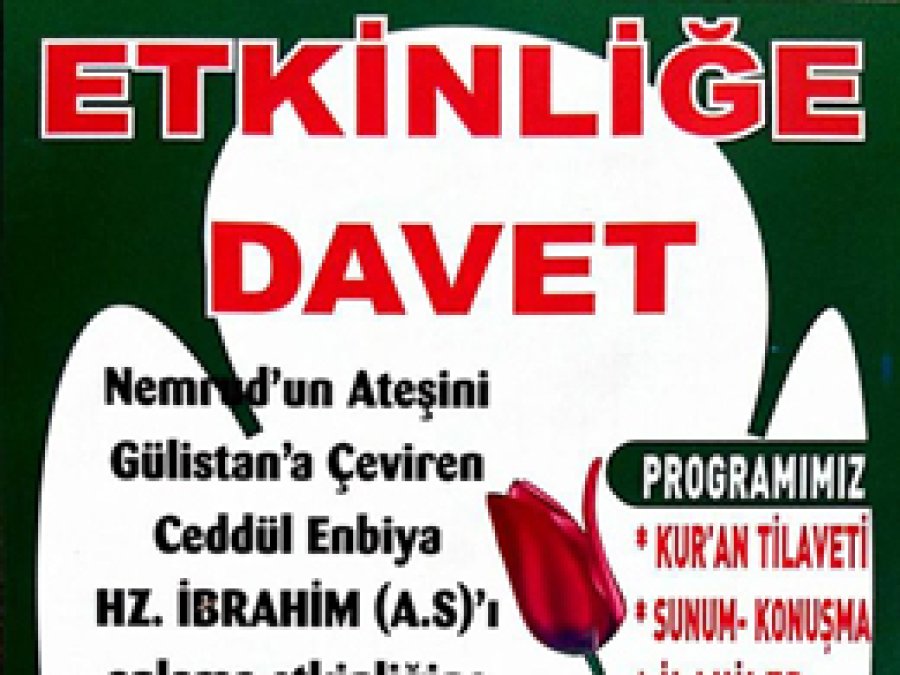 Urfa'da Hz. İbrahim'i Anlama Etkinliğine Davet