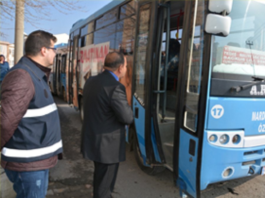 Mardin'de toplu taşıma araçlarına denetim