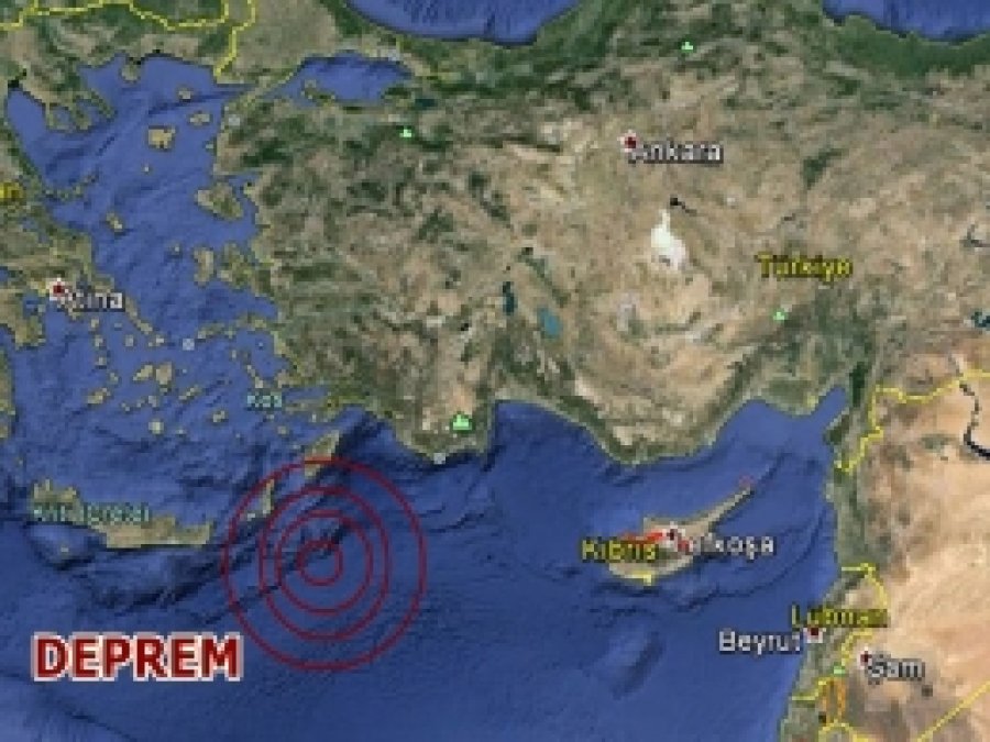 Akdeniz'de 4,7 büyüklüğünde deprem
