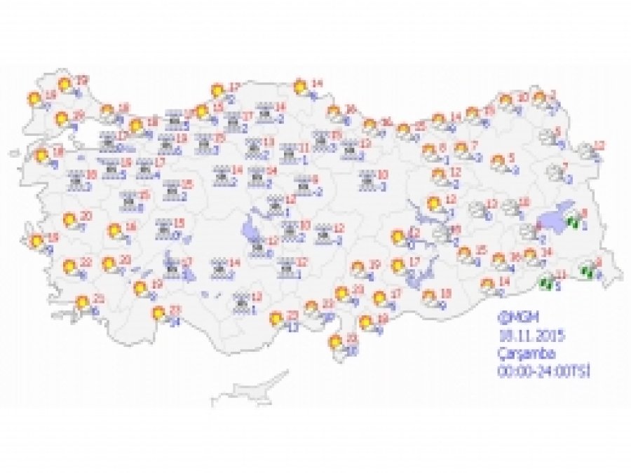 Türkiye genelinde hava durumu
