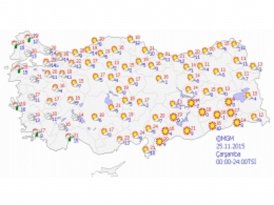 Türkiye genelinde hava durumu