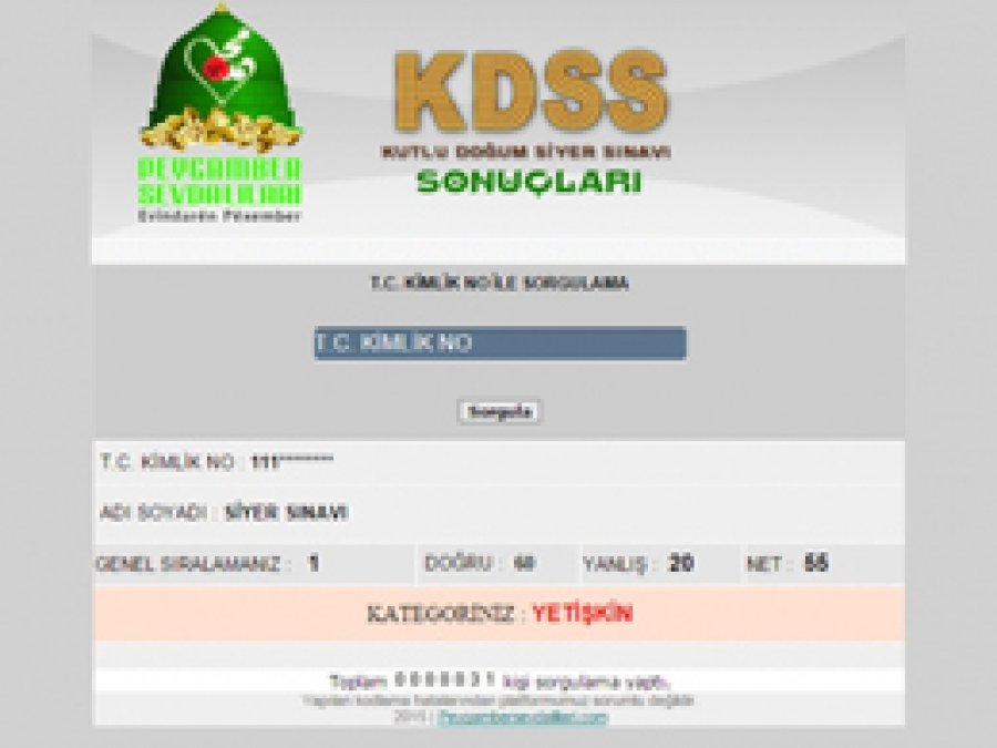 Siyer Sınavı sonuçları Web'te