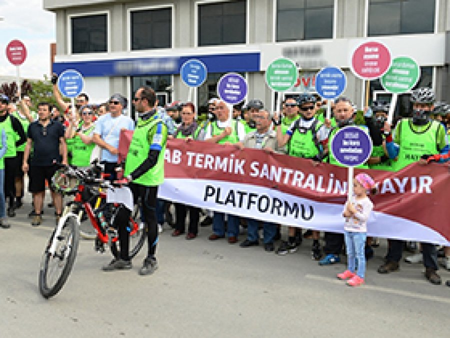 Bursa'da bisikletli termik protestosu
