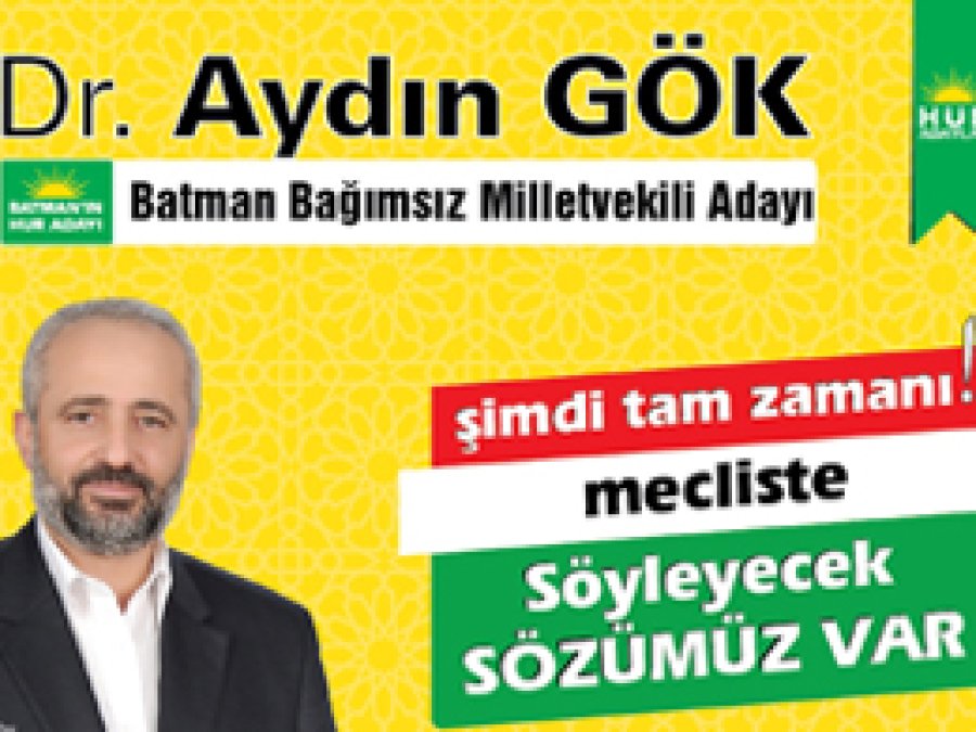 Aydın Gök Pazar günü mitingde halka seslenecek