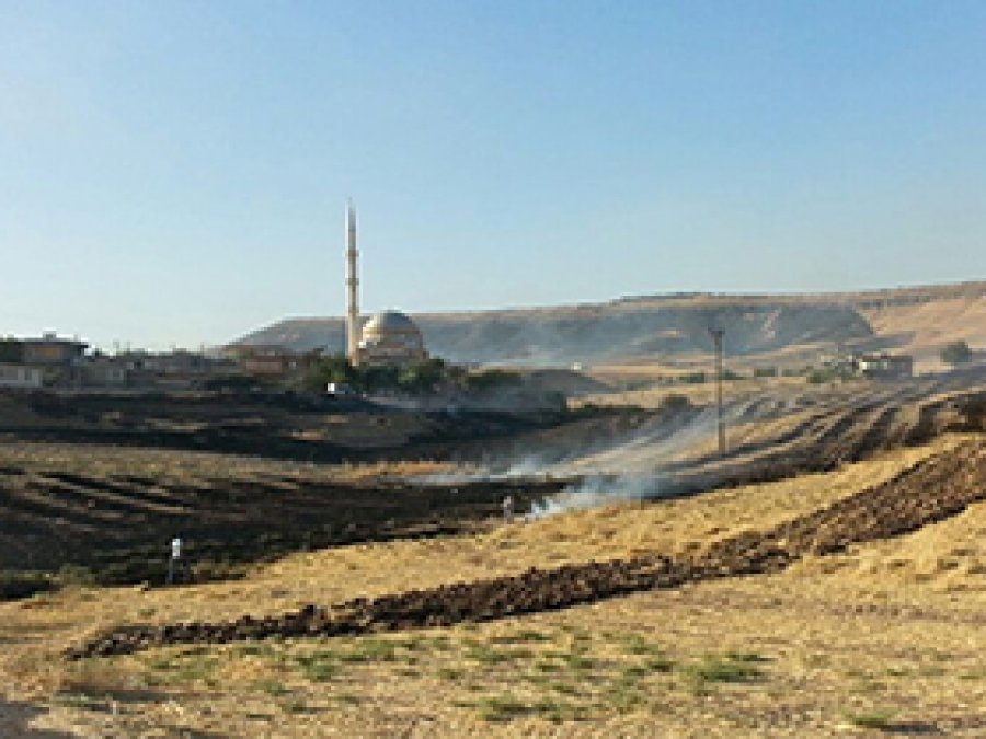 Anız yangını 6 köyü elektriksiz bıraktı
