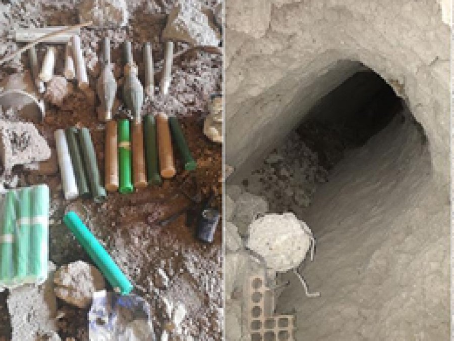 Evdeki tünelde roketatar bulundu