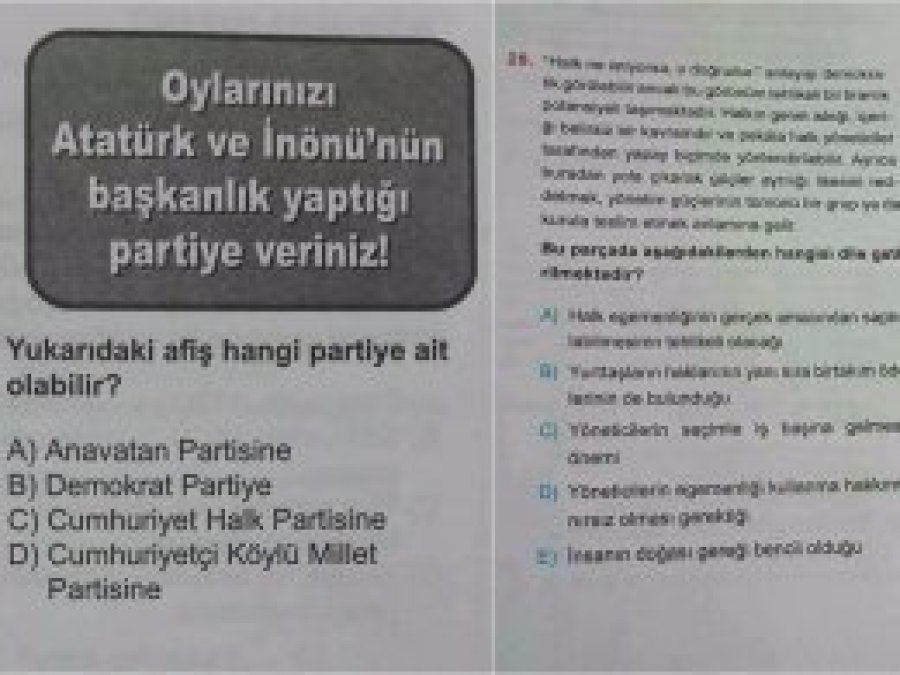 Sınavda CHP propagandası