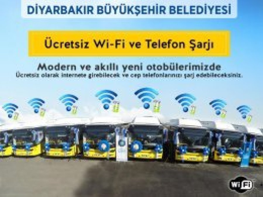 Diyarbakır'da otobüslerde internet hizmeti